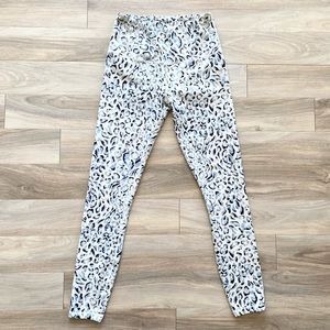 Varley High Rise Leopard Animal Cheetah Print Cream Leggings Tights Waisted